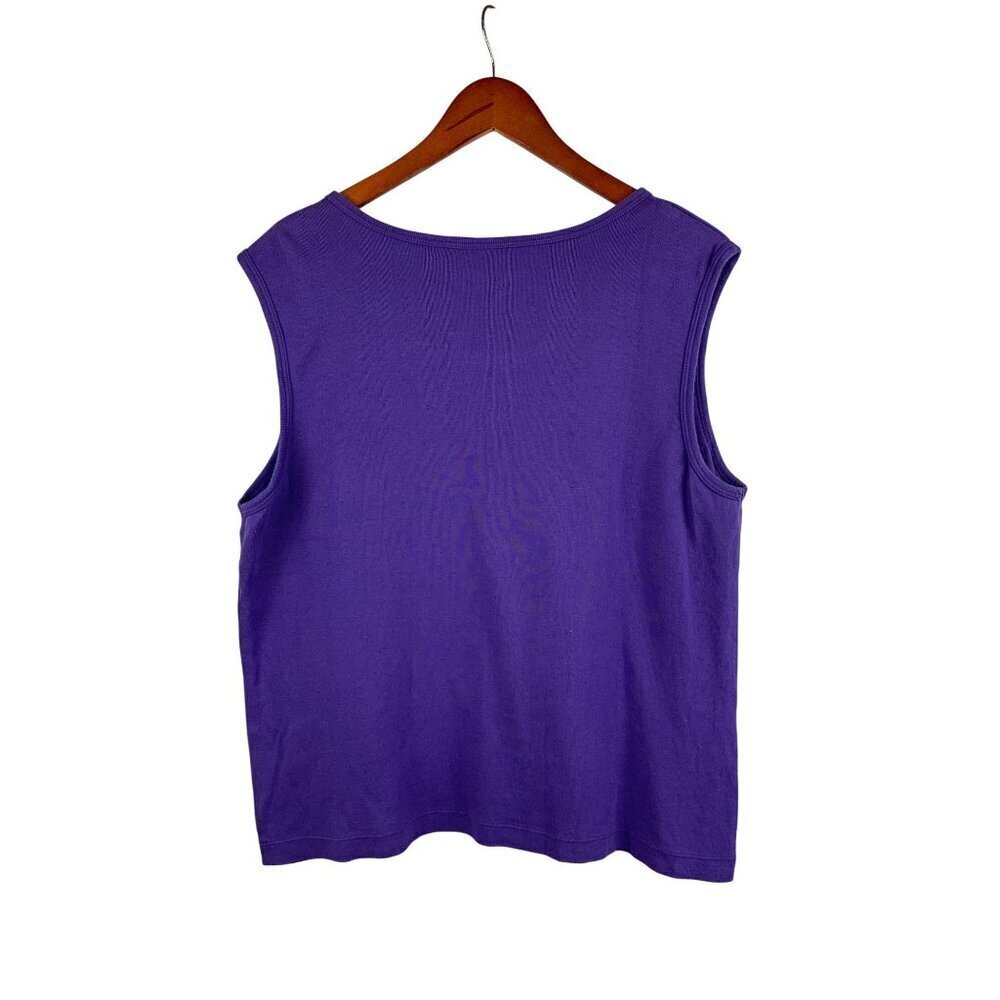 Chicos Purple Sleeveless Top Size 3 Cotton - Picture 2 of 3